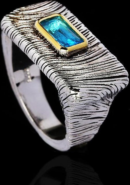 YIRAN Jewelry Ring, Kupfer, Bicolor, Schwarz und Gold, Zirkonia, Unisex - Bild 1