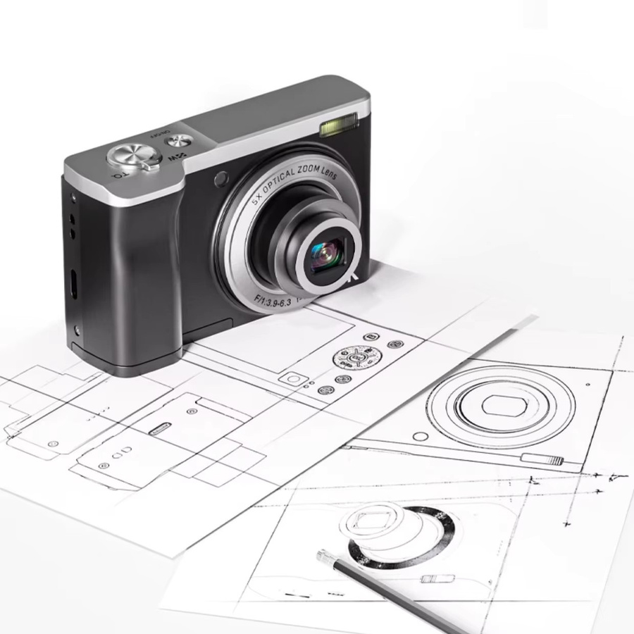 Bytelike 5K HD Digitalkamera mit Dual-Kamera, Anti-Shake und LED-Blitz in Schwarz - Bild 6