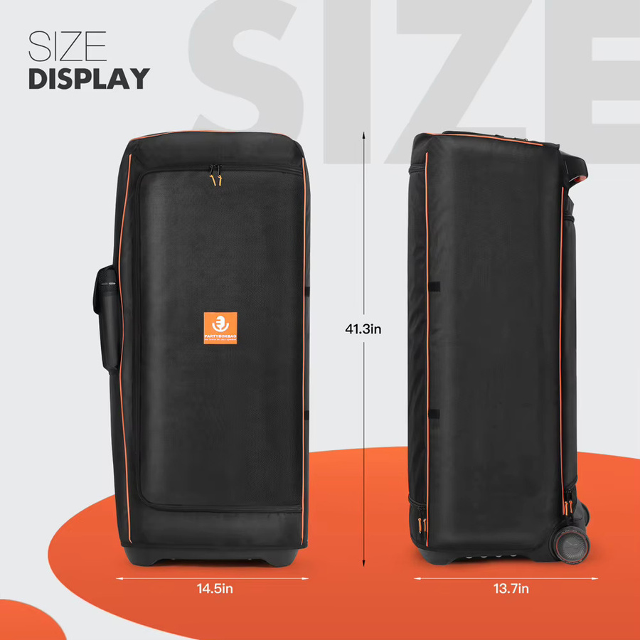 Wasserdichte Staubschutzhülle aus Nylon mit seitlicher Aufbewahrungstasche für JBL Partybox Ultimate in Schwarz - Bild 6