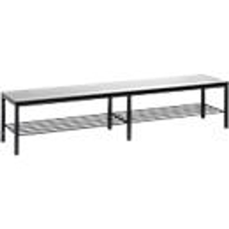 C+P Umkleidebank Basic Plus mit Schuhrost, Gestell Schwarzgrau, Dekor Silbergrau, B/T/H: 196,0 x 35,3 x 40,1 cm - Bild 2
