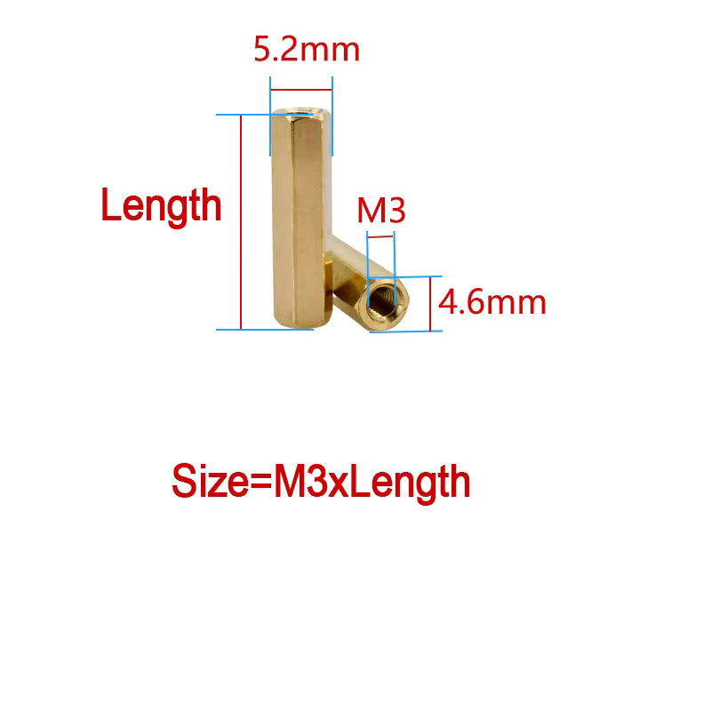 SAM ZHIHUI M3 Hex Messing Motherboard Abstandshalter mit Sechskantbuchse und Innensechskantgewinde - Bild 2