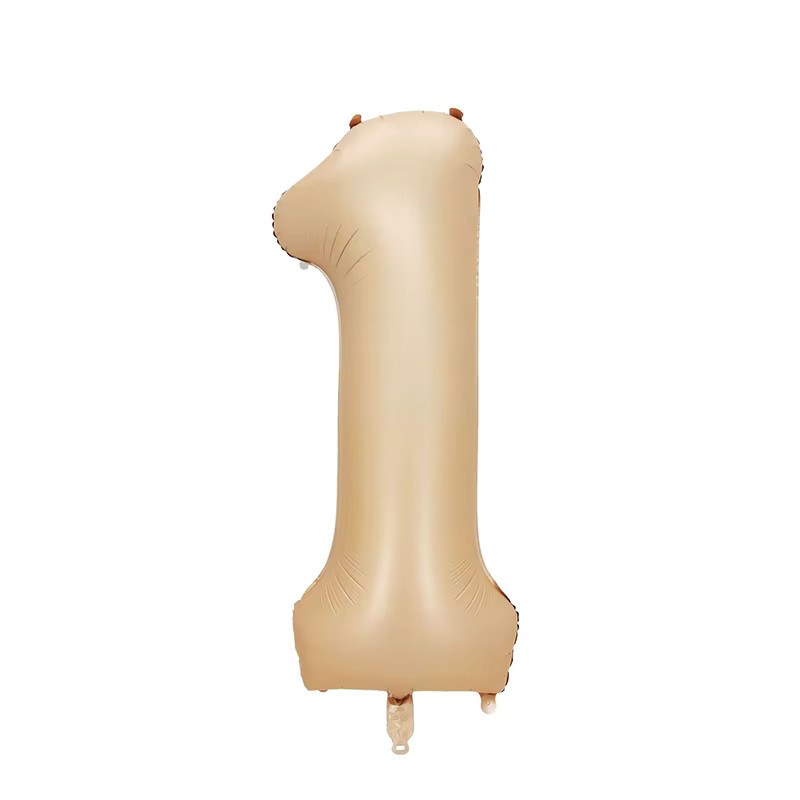WEIGAO Zahlenballons aus Folie in Beige für Geburtstag und Party, digitale Nummern 0-9 als Heliumballons für Kinder und Erwachsene - Bild 2