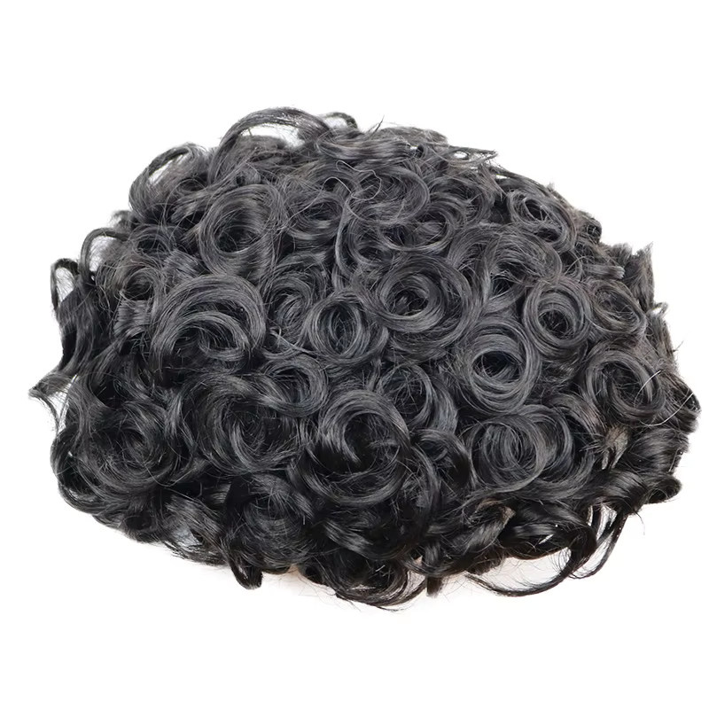 Fantasy Beauty Herren-Toupet, lockiges Echthaar, braun, 26 mm - Bild 3