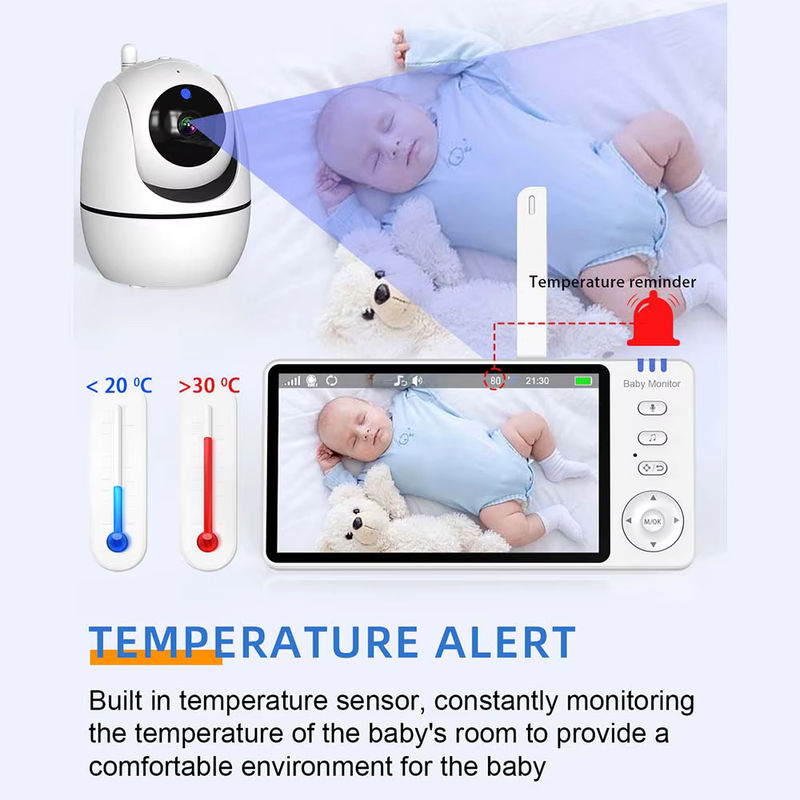 Eye4U 5-Zoll Video-Babyphone mit Kamera, PTZ-Zoom, Temperatursensor und Schlaflied zur Überwachung - Bild 4