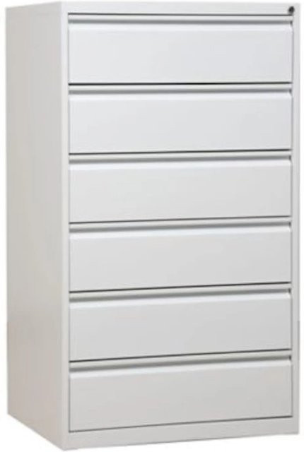 PROREGAL Karteischrank Mare mit 6 Schubladen aus Metall in Weiß, H x B x T: 132 x 76 x 62 cm - Bild 1