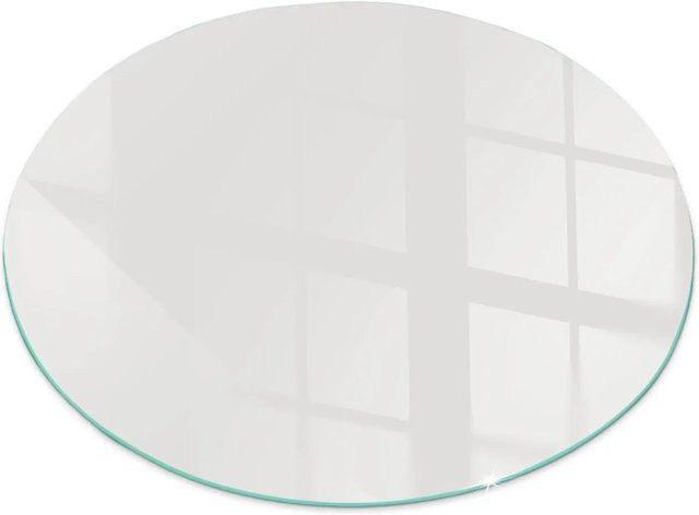 Tulup Runde Glasplatte für Kamin in Grau, Durchmesser: 70 cm - Bild 1