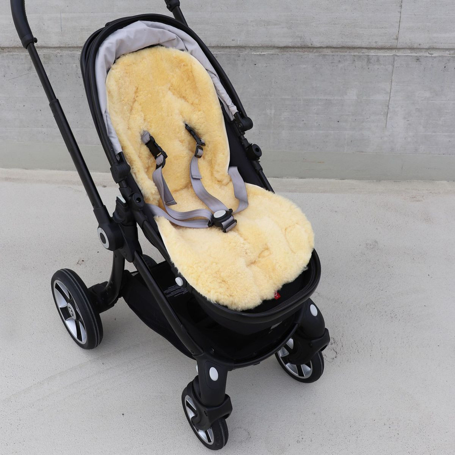 Kaiser Lammfell-Einlage Patchwork Medical in Gelb für Babyschalen und Kinderwagen B/T: 35 x 77 cm - Bild 2