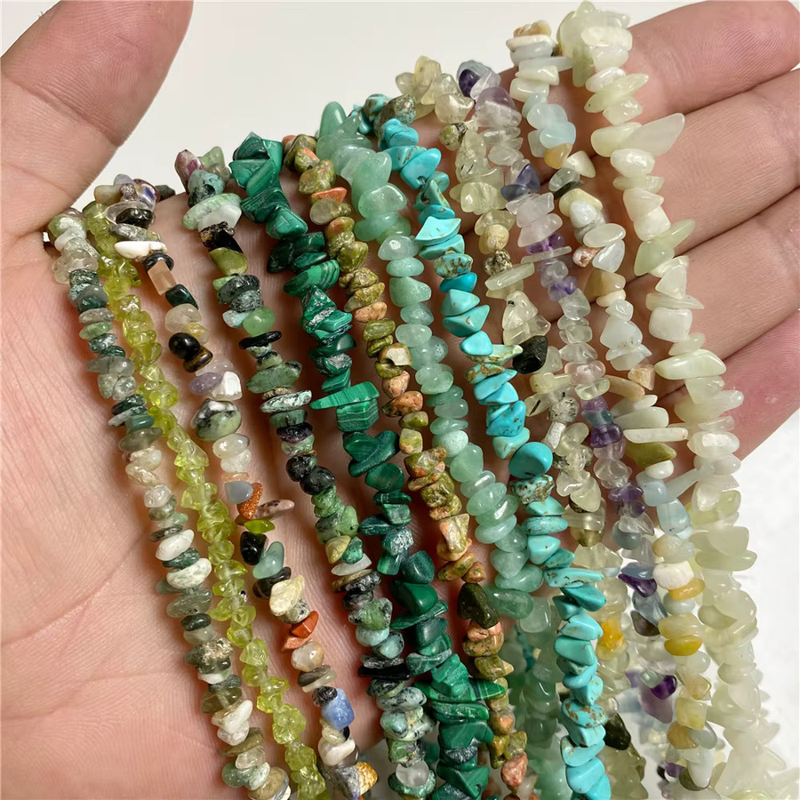 Perlen Quarz, Jades, Amazonit, Peridots, Chips, Bunt, Unisex - Bild 3