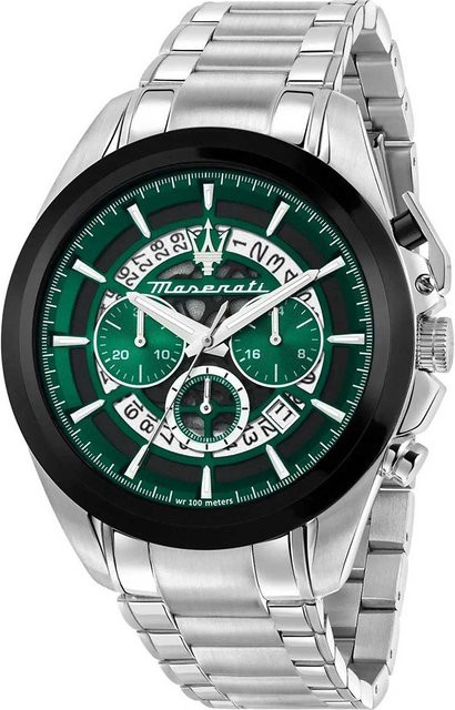 Maserati Chronograph, Quarz, Edelstahl, Grün, 45 mm, Herren - Bild 1