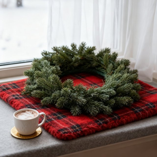 Künstlicher grüner Kranz für Tischdekoration, ideal für Weihnachten und Hochzeiten - Bild 1