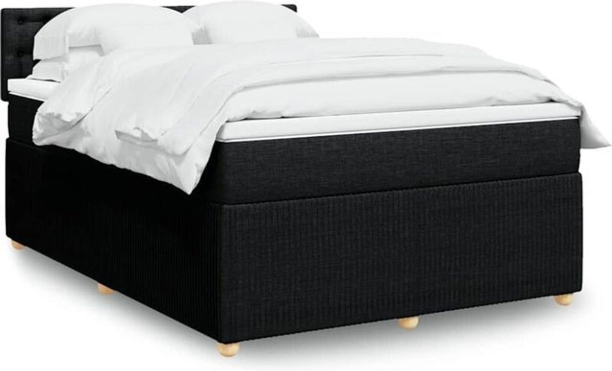 vidaxl Boxspringbett mit Matratze in Schwarz aus Stoff B/T/H: 160 x 200 cm - Bild 1