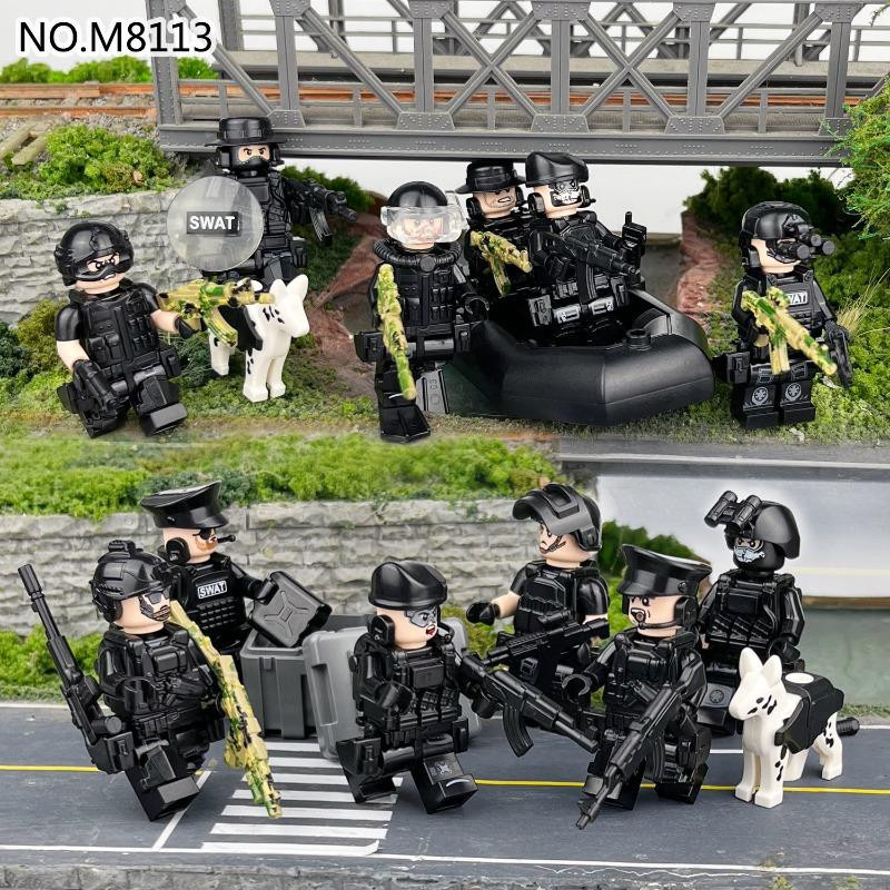Yiran toy Polizei-Militär-Anzug-Banditen-Kämpfer-Kriegsland- und See-Jeep Konstruktionsbaustein-Spielzeugpuppen ab 14 Jahren - Bild 3