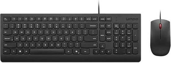 Lenovo Essential Wired Combo Tastatur-Maus-Set mit USB-Anschluss, Farbe Schwarz, Nordic Layout - Bild 1