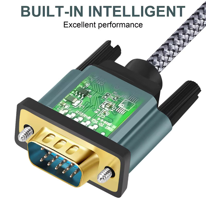 SHULIANCABLE HDMI-zu-VGA-Kabel mit Aluminiumlegierungsgehäuse und Nylonummantelung in Gold für Computer, Laptops und Projektoren - Bild 4