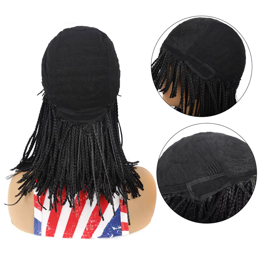 Jidou Häkel-Twist-Zöpfe-Perücke mit Pony, Damen, Schwarz Braun Ombré - Bild 4