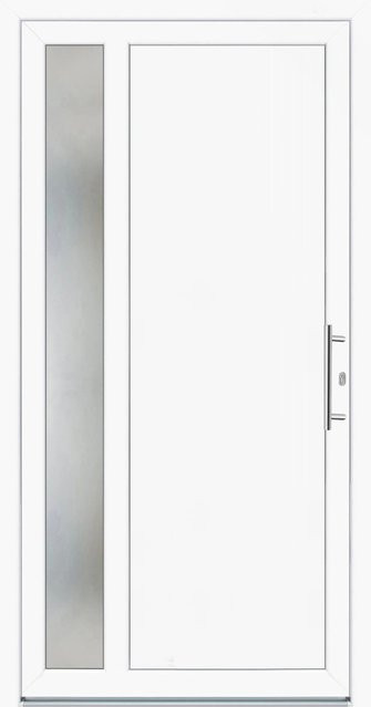 Panto Kunststoff-Haustür K011 Weiß mit Glaseinsatz DIN Rechts B/H: 110 x 210 cm - Bild 1