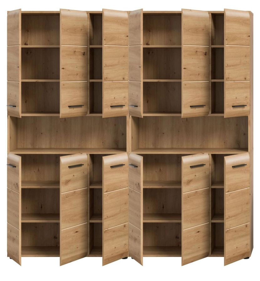 Badezimmer Hochschrank Set Cover in Eiche, modern, braun matt, B/T/H: 180 x 30 x 185 cm - Bild 2