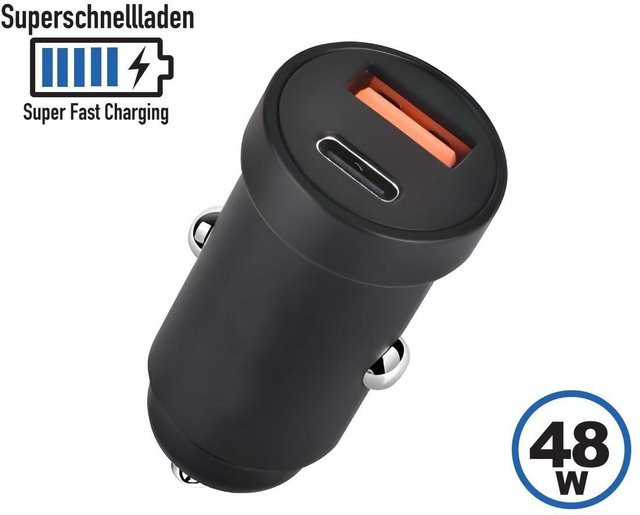 DINIC KFZ Ladegerät mit USB-C und USB-A Anschlüssen, 48W, schwarz - Bild 1