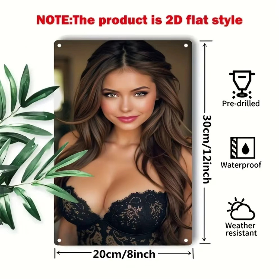 CIFBUY 2D Metall-Wandkunst aus Eisen in Braungold mit Frauen-Motiv zur einfachen Wandmontage - Bild 3