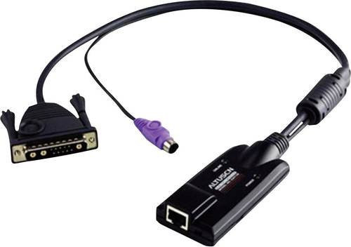 ATEN KVM Adapter mit Mini-DIN-Stecker, PS/2-Stecker und RJ45-Buchse in Schwarz, 0,09 m - Bild 1