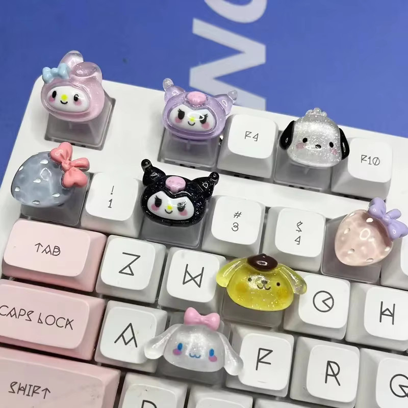 Sanrio Tastenkappen aus transparentem ABS im OEM-Profil für mechanische Tastaturen mit Hello Kitty und Cinnamoroll Designs - Bild 2
