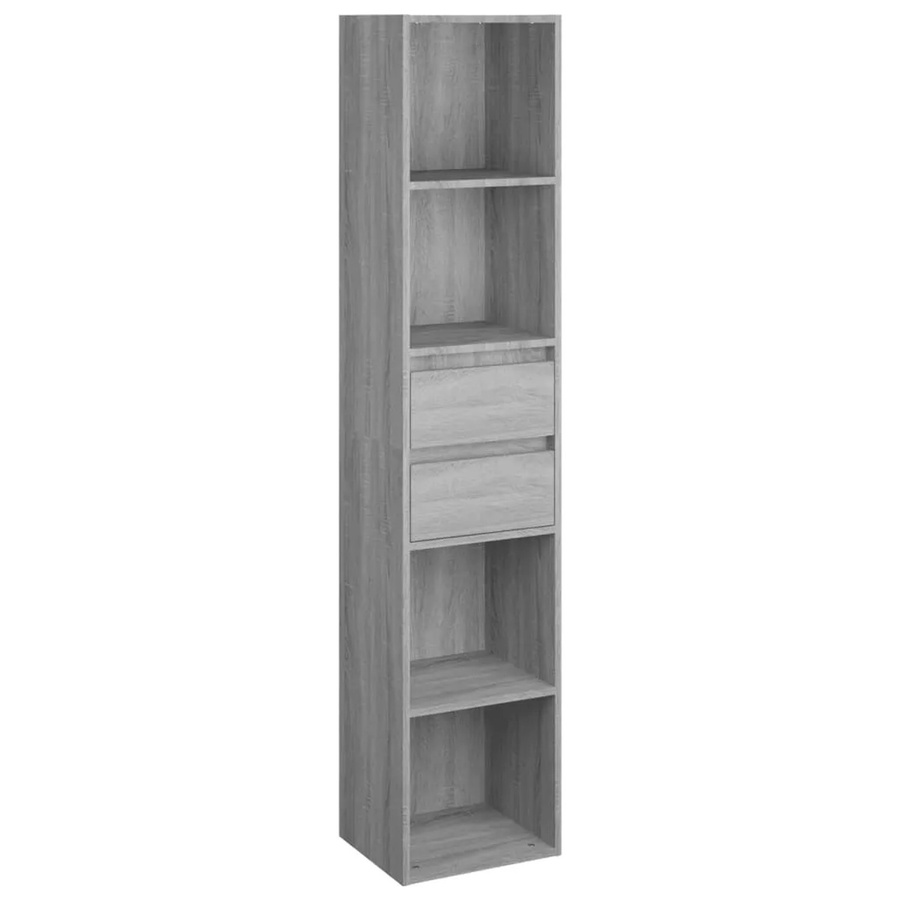 vidaXL Bücherregal Grau Sonoma, Wandmontage, B/T/H: 36 x 30 x 171 cm - Bild 2
