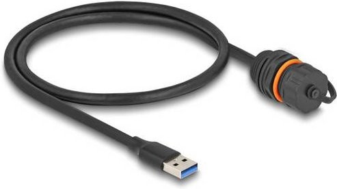 Delock USB 3.2 Gen1 Kabel mit USB-A Stecker und USB-A Buchse, Schwarz, 0,60 m - Bild 1