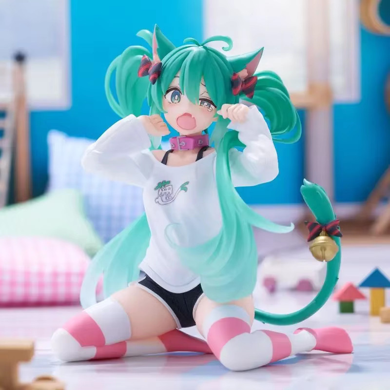 Bandai Miku Anime Mädchen Figuren, Katze Ohr Sitzhaltung, Puppe - Bild 4