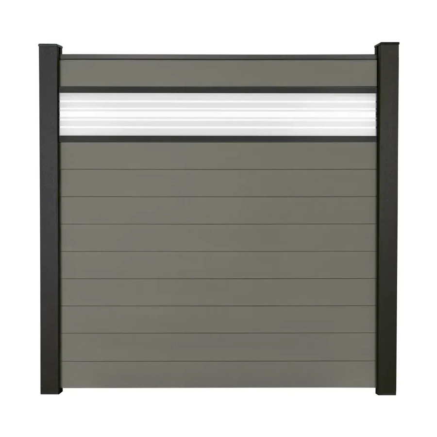 GroJa Steckzaun Solid mit Glas-Design Einsatz in Grau, B/H/T: 180 x 180 x 1,9 cm - Bild 2