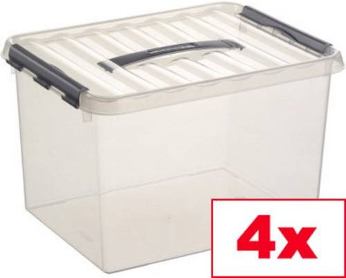 Helit Aufbewahrungsbox Sunware Q-line Transparent 22l 4er-Set B/H/T: 30 x 26 x 40 cm - Bild 1