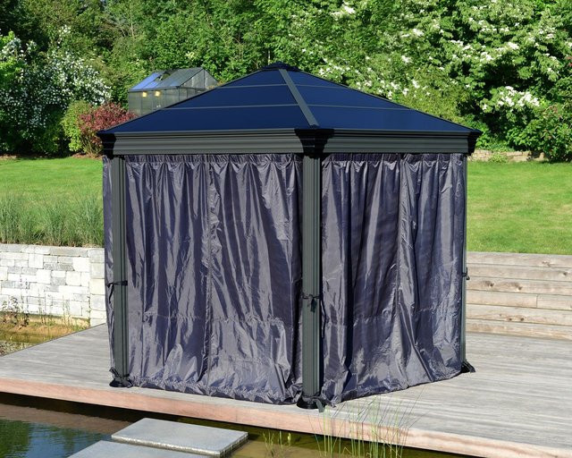 Palram Canopia Vorhangset 6-teilig für Roma und Monaco Pavillons aus Polyester in Anthrazit - Bild 2