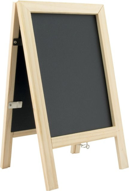 Securit Mini Kundenstopper aus Buchenholz mit Lackfinish in Beige, beidseitig, B: 25 cm, H: 15 cm - Bild 1