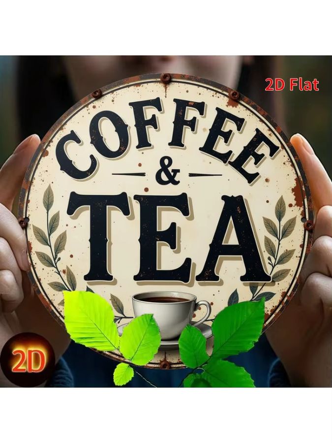Potdemiel Vintage Coffee & Tea Metallschild rund Durchmesser: 20 cm - Bild 6
