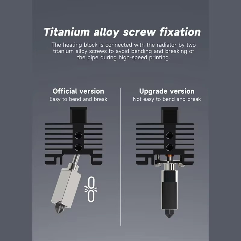 JIZHOU Upgrade-Hotend-Kit für Bambu Lab P1P X1 P1S X1C mit gehärteter Stahl-Düse, Bimetall-Hals und Thermistor V2 - Bild 3