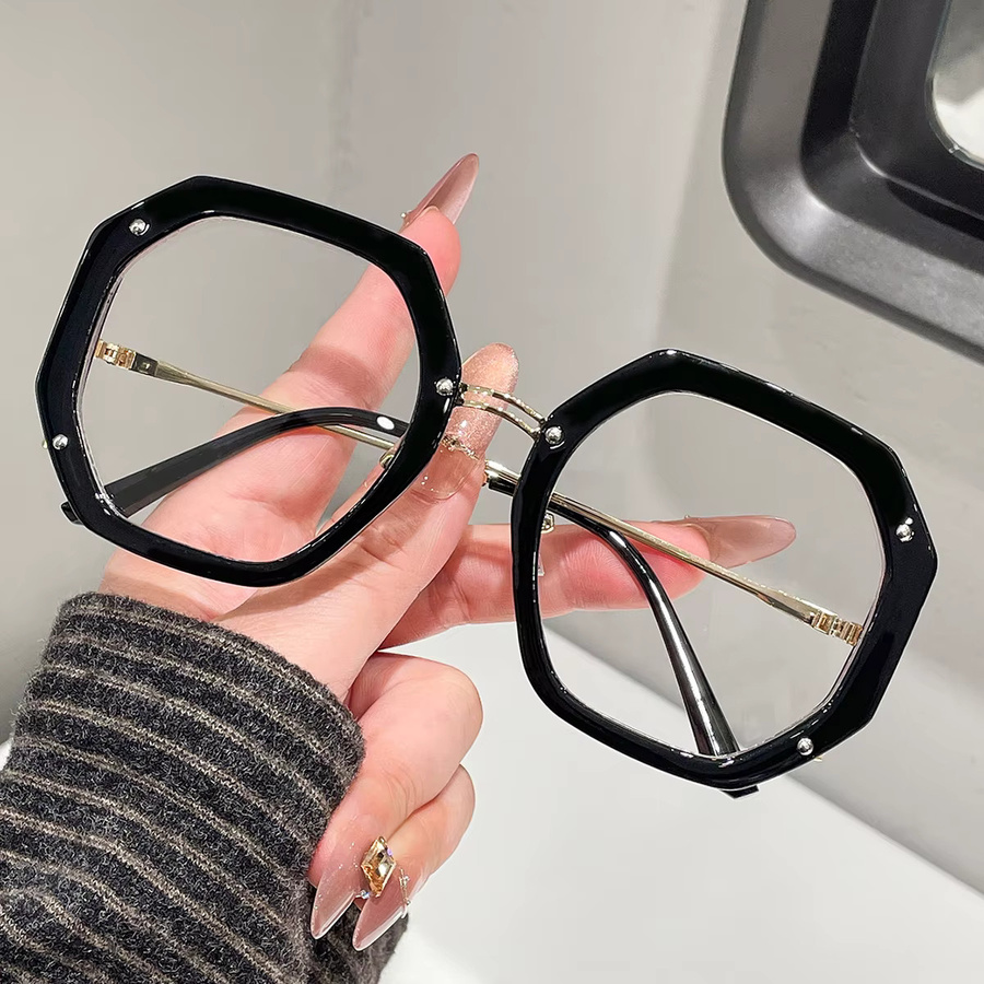RELEN Korrektionsbrille, hexagonal, Vollrand, schwarz, Damen - Bild 1