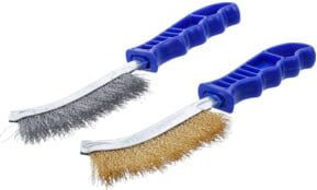 BGS Drahtbürsten-Set 71033 aus Stahl und Messing, 2-teilig, Blau - Bild 1