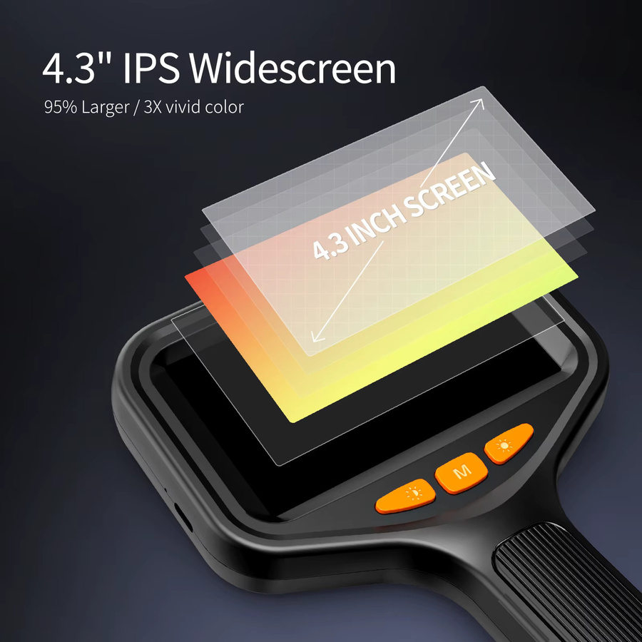 AOERWEI Industrielle Endoskopkamera mit 1080P HD, 4,3 Zoll LCD, 8 LEDs und IP67 Wasserdichtigkeit in Schwarz - Bild 2
