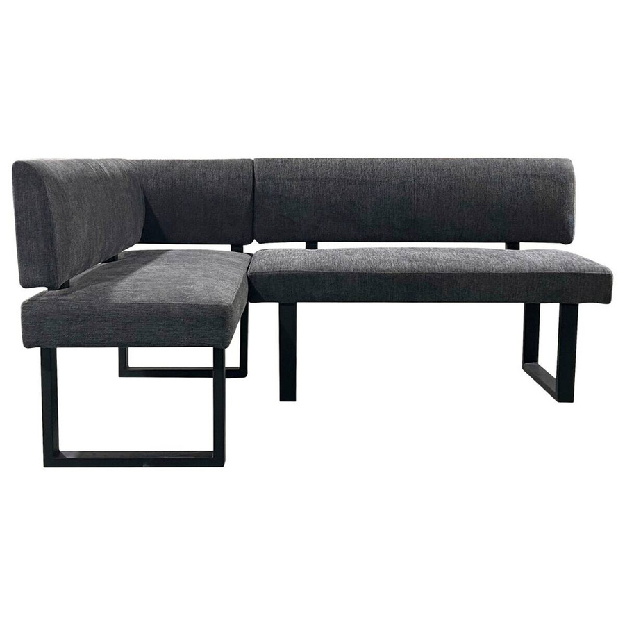 Eckbankgruppe byLIVING VANCOUVER in Anthrazit mit Armlehnen aus Webstoff und Stahl, B/H/T: 182 x 125 x 181,5 cm - Bild 2
