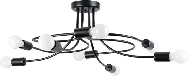 Sollux Lighting Kronleuchter Levar 8 in Schwarz aus Stahl im industriellen Design - Bild 1
