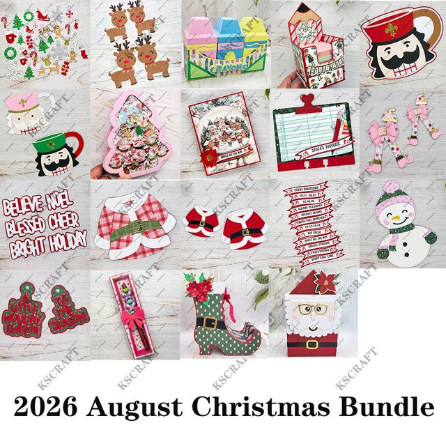 KSCRAFT Metall-Stanzformen Set Weihnachts-Motiv für DIY Scrapbooking und Papierkarten, Mehrfarbig - Bild 1