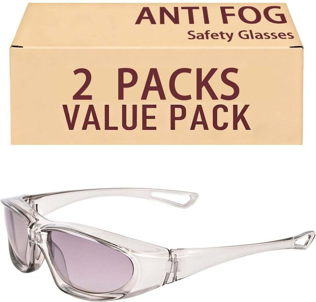 VOPHA Antibeschlag-Schutzbrille für Damen und Herren mit UV-Schutz und Kratzfestigkeit nach ANSI Z87.1, getönt und transparent - Bild 1