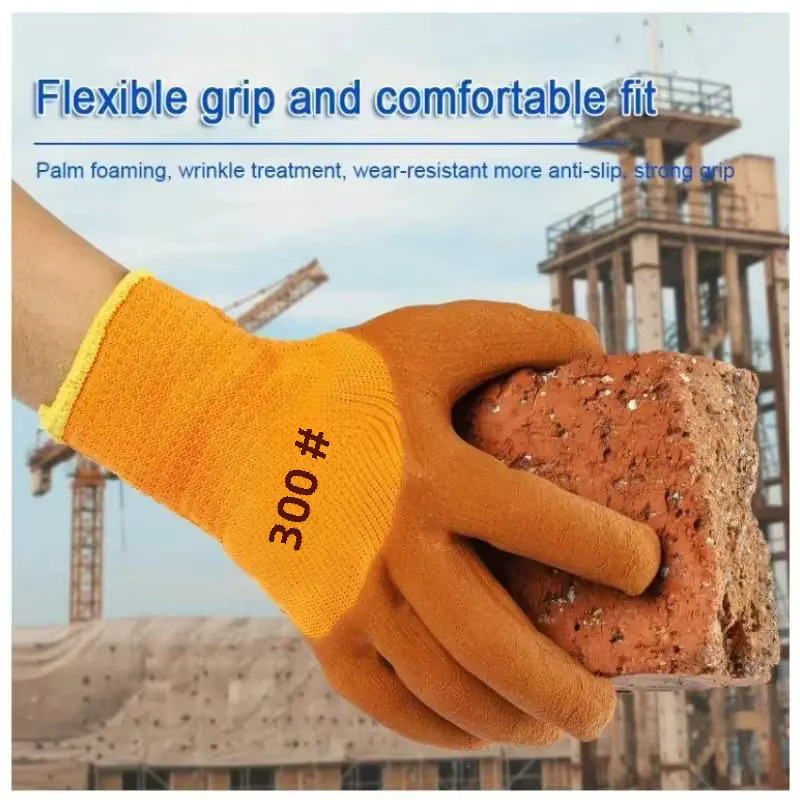 Wasserdichte und thermische Arbeitssicherheitshandschuhe aus Latex in Orange, Größe L - Bild 3