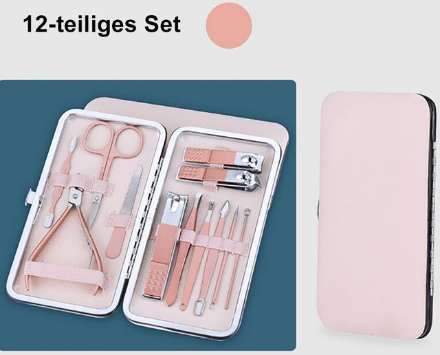 TPFBeauty Maniküre- & Pediküre-Set 12-teilig, Rosa, Unisex - Bild 1