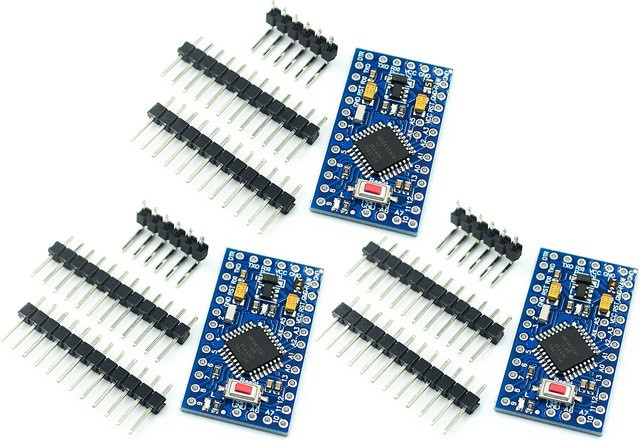 Pro Mini Mikrocontroller für Arduino mit ATmega328P-AU in Blau, 3,3V/8MHz oder 5V/16MHz - Bild 1