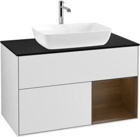 V&B Waschtischunterschrank Finion 100 Wandbeleuchtung in Weiß lackiert, Breite: 100 cm, Höhe: 50,1 cm, Tiefe: 50,1 cm - Bild 1
