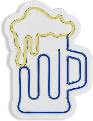 Opviq LED-Wandleuchte Neon Flex in Blau und Gelb aus PVC, B/H/T: 26 x 35 x 2 cm - Bild 1