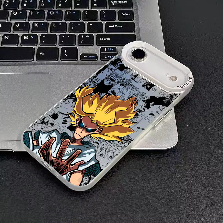 All Might Anime Handyhülle für iPhone 11 bis 17 Pro Max, mehrfarbig, matt mit Laser-Effekt und metallischem Aurora-Design - Bild 3