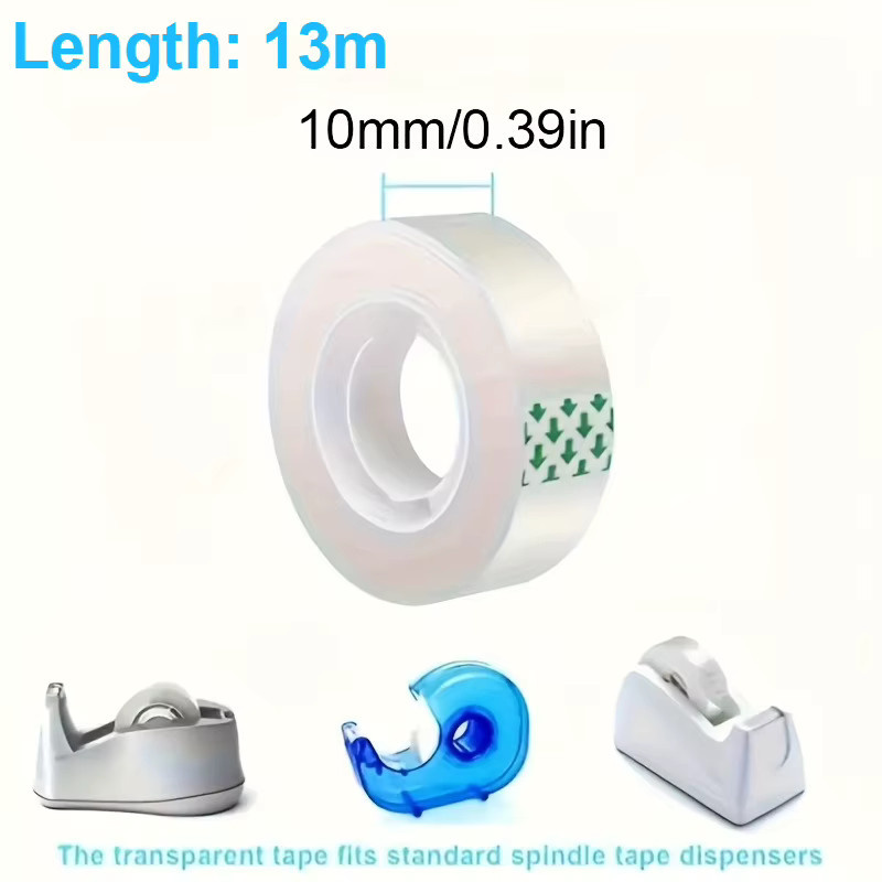12 Rollen transparentes Klebeband aus Kunststoff für Geschenkverpackungen, Büro und Basteln, 13 m pro Rolle - Bild 3