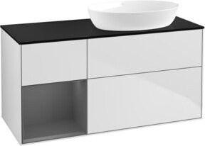 V&B Waschtischunterschrank Finion mit Wandbeleuchtung, Weiß lackiert, Breite: 120 cm, Tiefe: 50,1 cm, Höhe: 50,1 cm - Bild 1