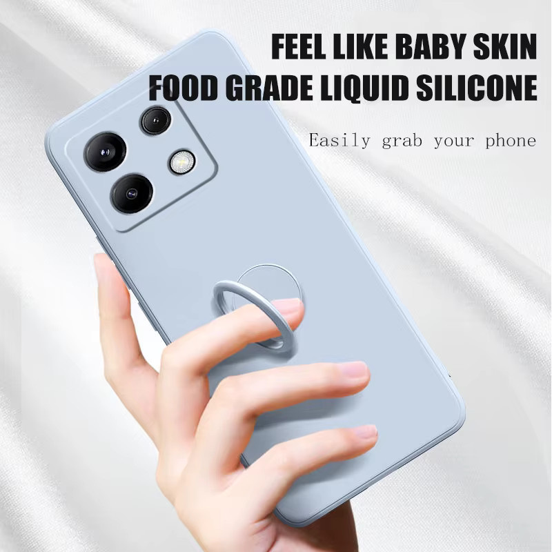 Silikonhülle mit Ringhalter für Xiaomi Redmi Note 13 Pro 5G und Poco X6 in Blau - Bild 2